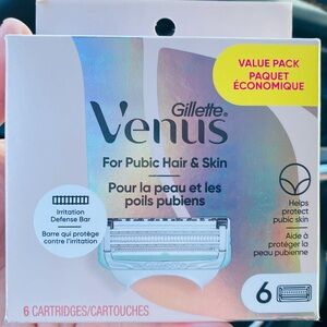 Gillette Venus Intimate Hair & Skin Razor Cartridges — Light Pink (6 Pack)